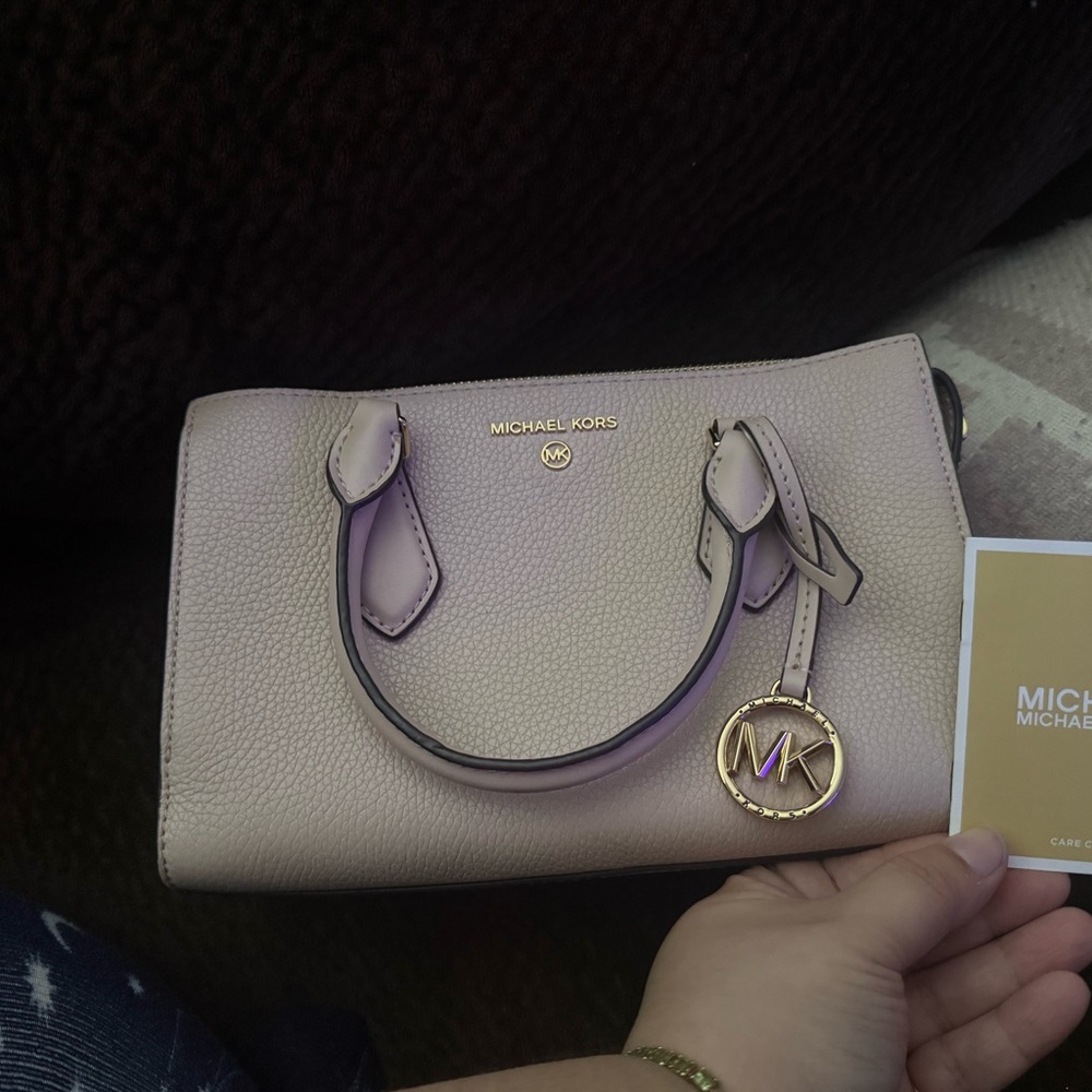NWOT Michael Kors Valerie Small Pebbled Leather Satchel Blush Pink Gold Hardware - Picture 8 of 12